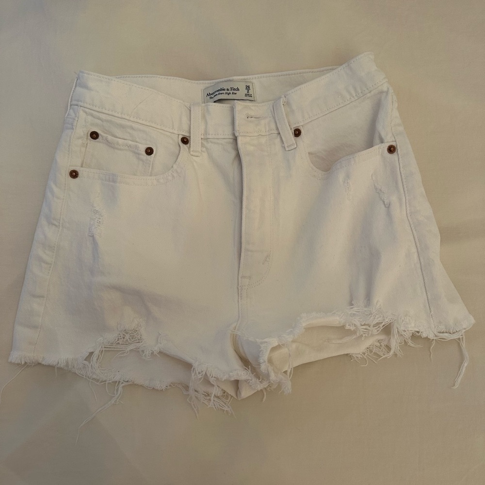Abercrombie White Jean Shorts